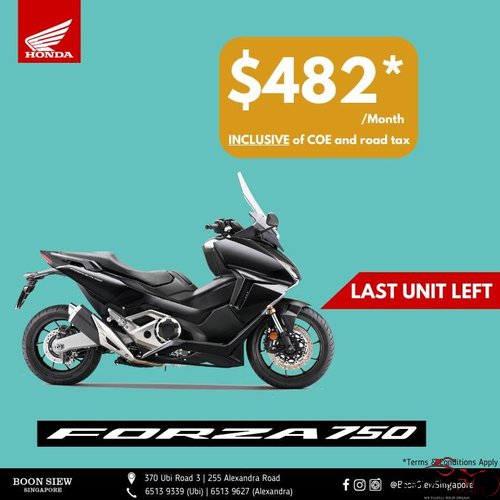 Brand New Honda Forza 750 for Sale in Singapore Specs, Reviews