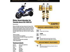 Ohlins Rear Shock Absorber For Yamaha Aerox 155
