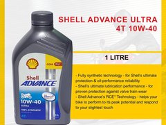 SHELL Advance Ultra 4T 1L 10W40 Motorcycle Oil 100% Synthetic