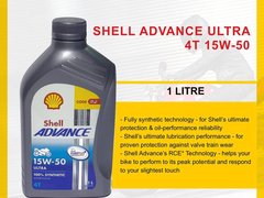 SHELL Advance Ultra 4T 1L 15W50 Motorcycle Oil 100% Synthetic
