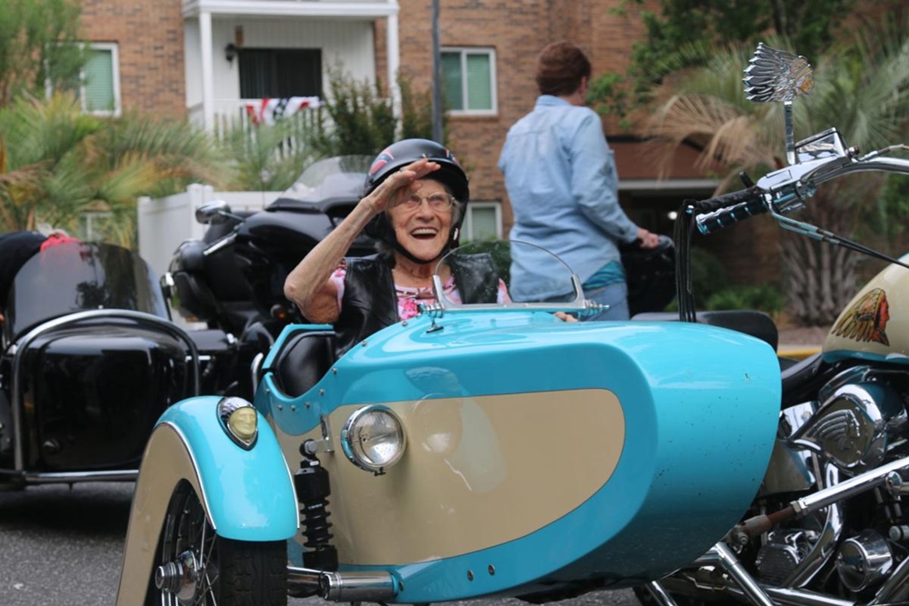 92-Year-Old Female Biker Gets Early Birthday Present in ...